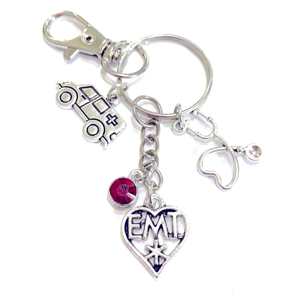 EMT Keychain Purse Charm Ambulance Gift - Picture 3 of 6